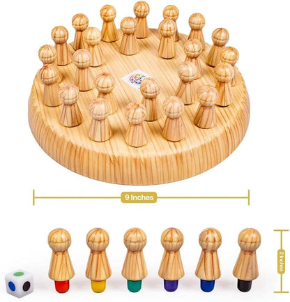 Wooden color matching board game for children with pawns and color dice by T-Rex the toyland Sitamarhi