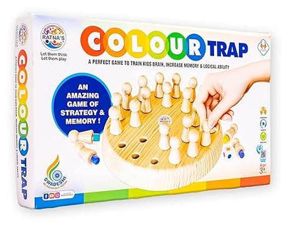 Colour Trap color matching board game for children with wooden pegs and strategy memory play