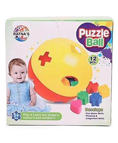 Ratna's Educational Puzzle Ball for Kids 2 in 1. Let Them Learn time with Shapes,Multicolor&Ratna's Educational Nursery Cube for Kids. 6 Wildlife Animal Moulds - T-Rex the toyland Sitamarhi