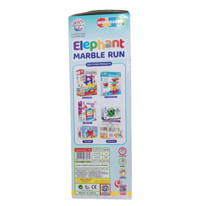 Prem Ratan Elephant marble run toy for babies with colorful packaging and educational design