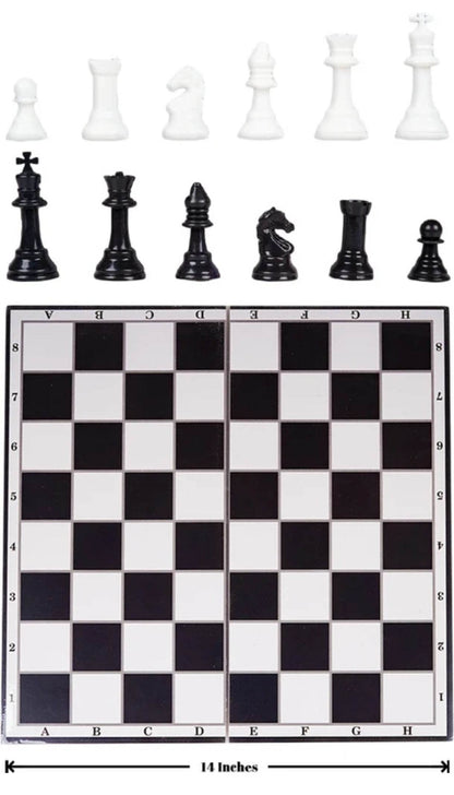 Ratna's Emperor Chess Set Board Game with Folding Chess Board and Black & White Chessmen's for Kids & Adults - T-Rex the toyland Sitamarhi