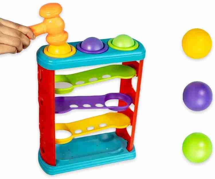 Prem Ratan colorful hammer ball toy for toddlers with three balls and a toy hammer