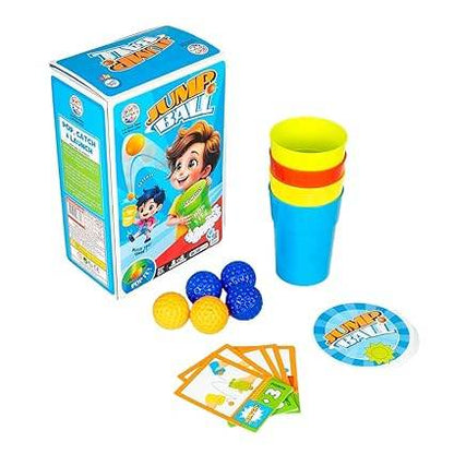 Ratna's Jump Ball Game Set, Pop It, Catch It & Launch It, Indoor & Outdoor Activity Game with 20 Cards, 16 Balls, 4 Cups, 8 Coasters, Ages 5+ Years - T-Rex the toyland Sitamarhi