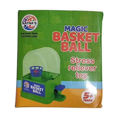 Magic basketball toy for kids stress reliever with green mini basketball hoop and launcher