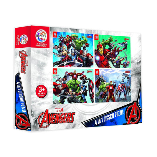 Prem Ratna Marvel Avengers puzzle 140 pieces with 4 in 1 jigsaw featuring Avengers characters
