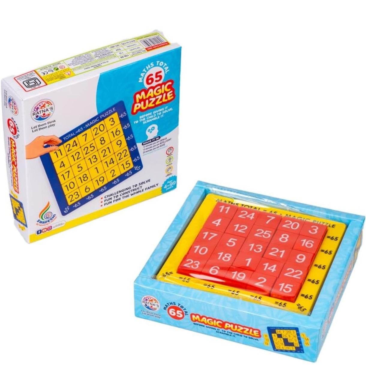 Prem Ratna math puzzle board game for kids with colorful number tiles and packaging