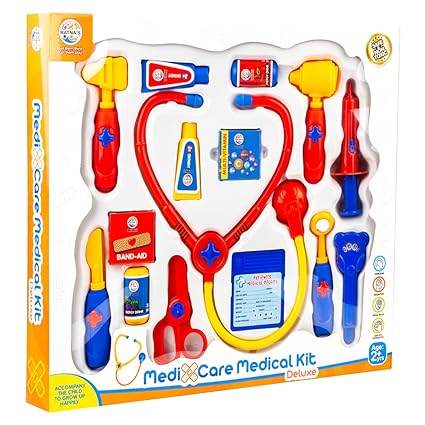 Ratna's Medicare Medical Kit Deluxe with 15 Medical Instruments & Accessories | Doctor Set Pretend Play | A Perfect Role Play Toy for Kids 2+ Years - T-Rex the toyland Sitamarhi