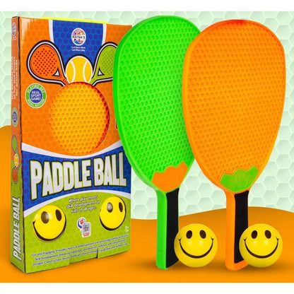 Ratna's Paddle Ball Classic Outdoor Game with 2 Racquets & 2 Soft Balls for Kids 3+ Years - T-Rex the toyland Sitamarhi