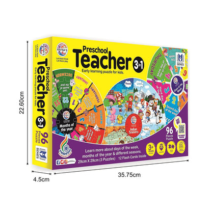 Preschool educational puzzle for kids by T-Rex the toyland Sitamarhi with 3-in-1 teacher learning set