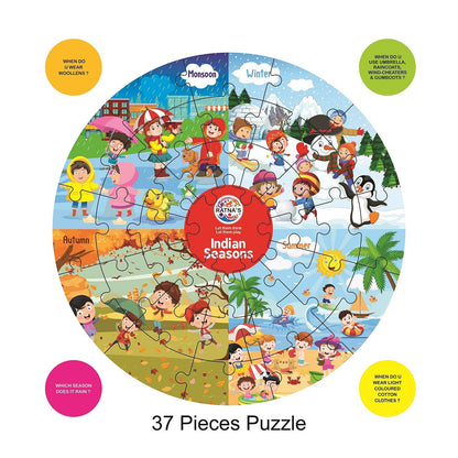 Indian seasons 37 pieces preschool educational puzzle for kids by T-Rex the toyland Sitamarhi