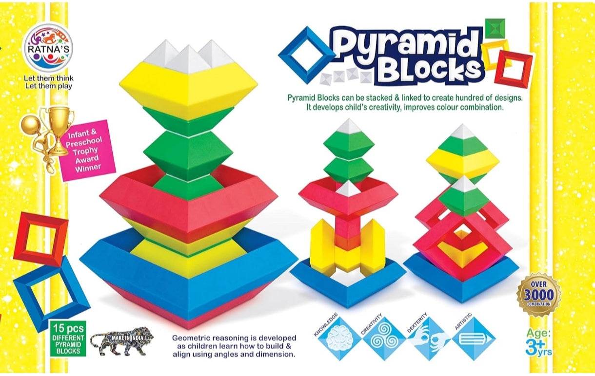 Ratnas Pyramid Blocks Kids Imagination Fun – T-Rex the toyland Sitamarhi