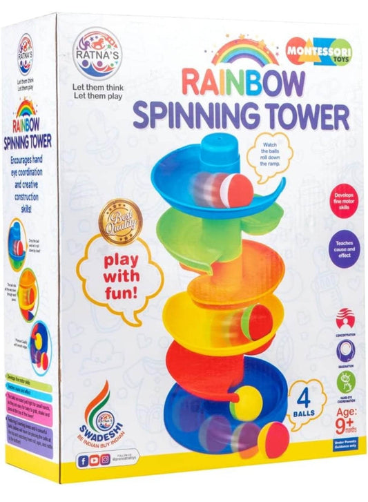 Ratnas Rainbow Spinning Tower Colorful Ball Toy - T-Rex the toyland Sitamarhi
