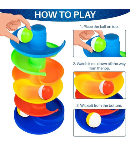 Ratnas Rainbow Spinning Tower Colorful Ball Toy - T-Rex the toyland Sitamarhi