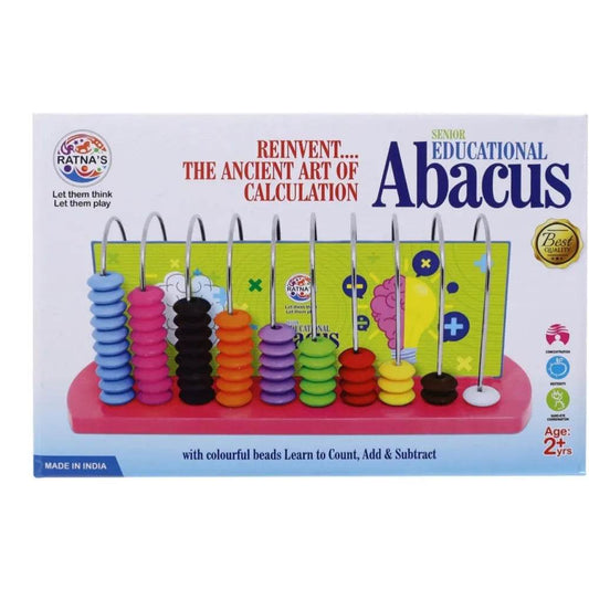 Ratna's Ratnas Educational Abacus Junior for Kids to Learn to Count, Add & Subtract with Colourful Beads - T-Rex the toyland Sitamarhi
