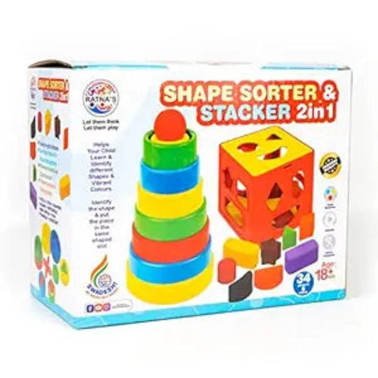Ratna's Shape sorter & Stacker 2in1 Toy for Kids 2+ - T-Rex the toyland Sitamarhi