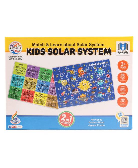Kids solar system puzzle for kids with 48 double-sided jigsaw pieces for ages 3 plus