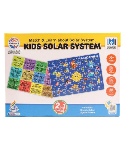Kids solar system puzzle for kids with 48 double-sided jigsaw pieces for ages 3 plus