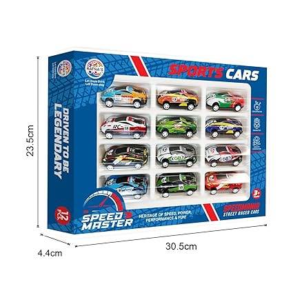 RATNA'S Speed Master Sports Car for Kids 12 Pcs Set Pull Back Vehicles Racing Car for Kids for 2 Years+ - T-Rex the toyland Sitamarhi