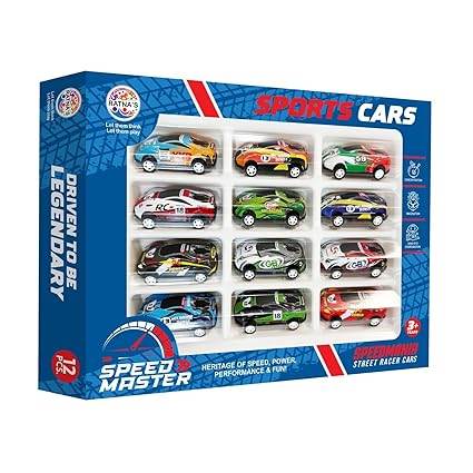 RATNA'S Speed Master Sports Car for Kids 12 Pcs Set Pull Back Vehicles Racing Car for Kids for 2 Years+ - T-Rex the toyland Sitamarhi