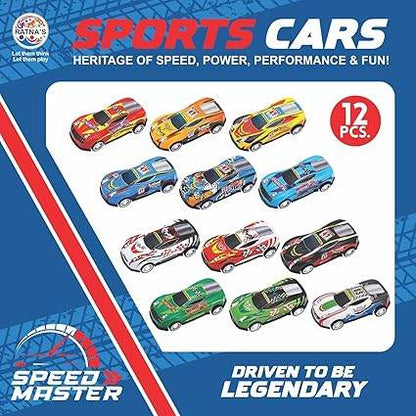 RATNA'S Speed Master Sports Car for Kids 12 Pcs Set Pull Back Vehicles Racing Car for Kids for 2 Years+ - T-Rex the toyland Sitamarhi