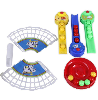 Prem Ratna super shot basketball game for kids with colorful plastic launchers and balls