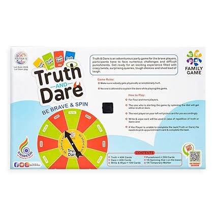 Ratna's Truth & Dare Party Board Game Picnic Family Games for Kids & Adults - T-Rex the toyland Sitamarhi