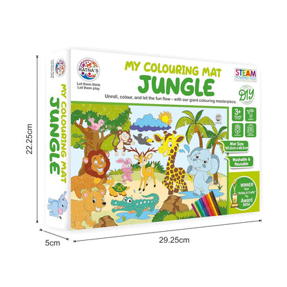 Washable coloring mat for kids Jungle theme with animals and reusable features by T-Rex the toyland Sitamarhi