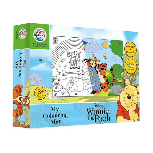 Winnie the Pooh coloring mat with washable reusable design featuring Pooh and friends from T-Rex the toyland Sitamarhi