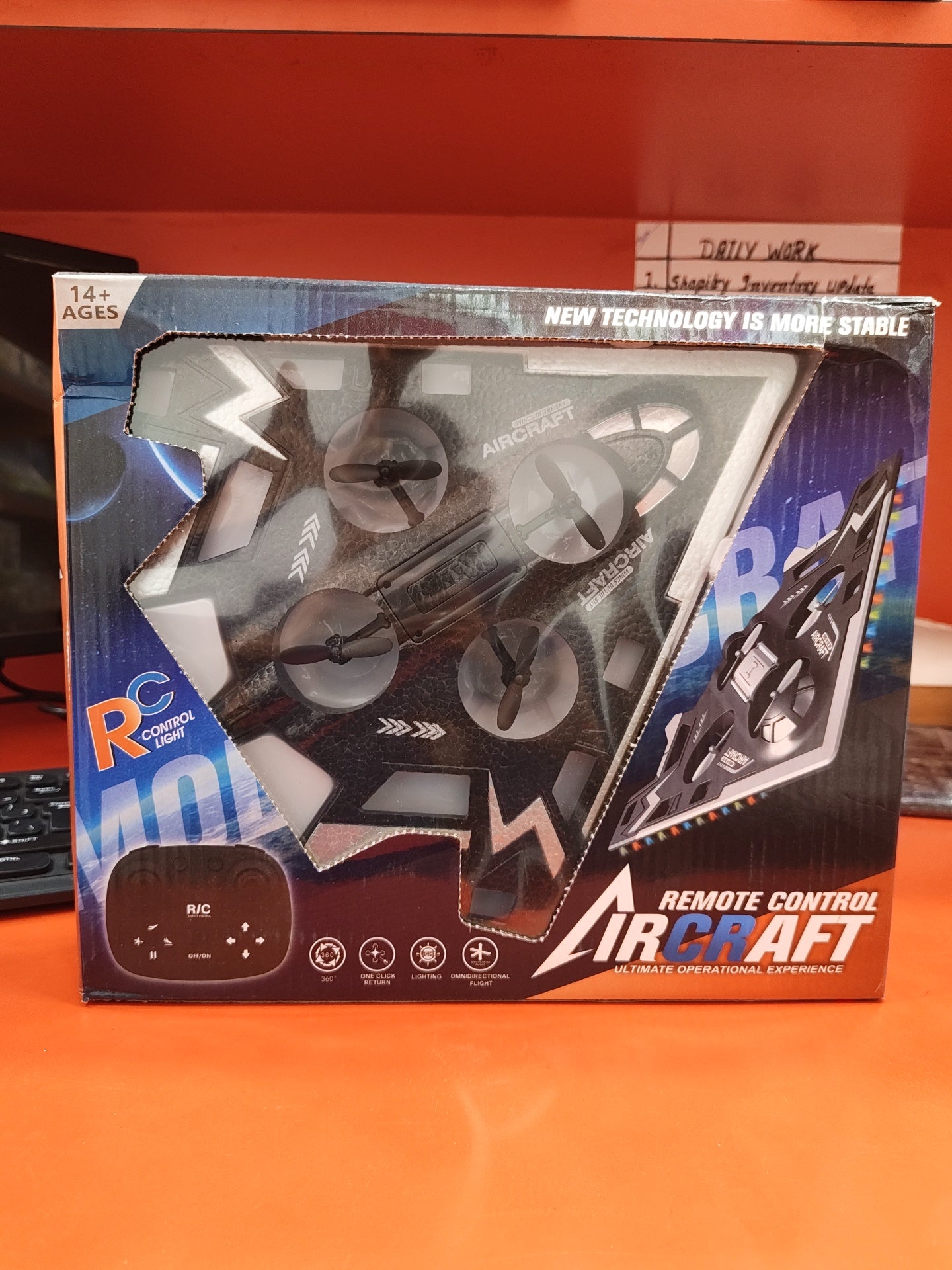 Black RC aircraft with advanced stability features for beginner RC planes, suitable for ages 14 and up