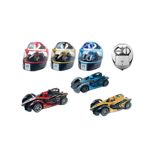 Multi-color RC car with remote for kids, featuring sleek design and high-speed action