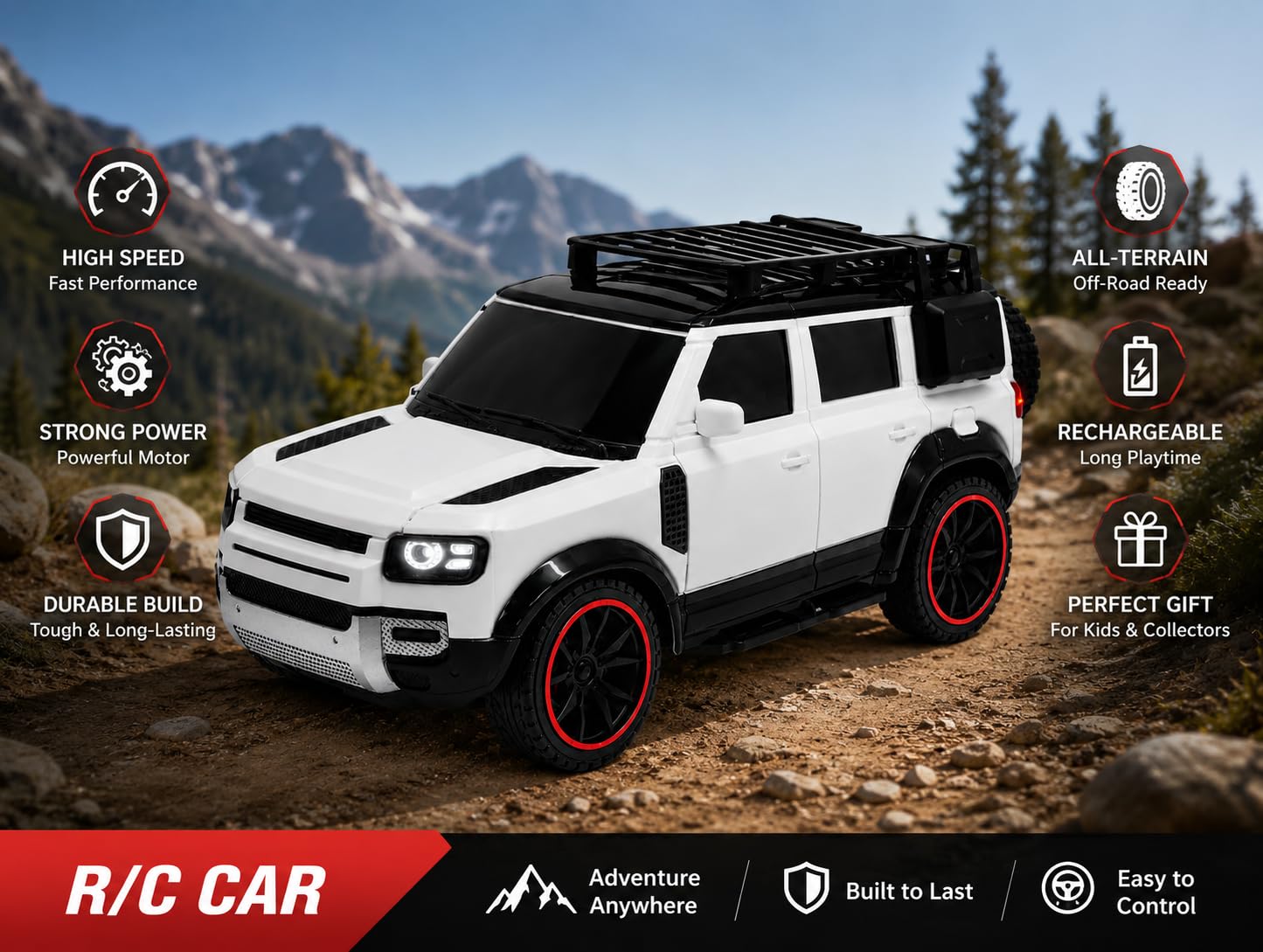 White T-Rex RC car with remote for kids offering high speed and off-road capability