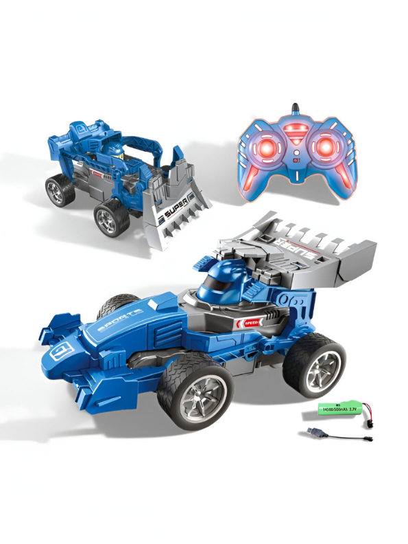 Blue T-Rex RC drift car with remote control and accessories for exciting racing fun