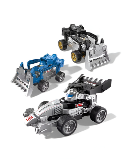 Three colorful T-Rex RC drift cars with unique designs and features for outdoor racing fun