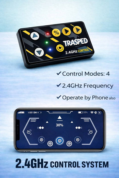 Remote control car with remote featuring a 2.4GHz control system for enhanced performance