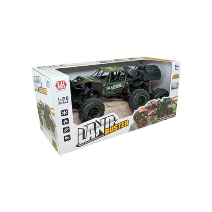 T-Rex remote control car with remote in green, designed for ages 6 and up, perfect for outdoor adventures