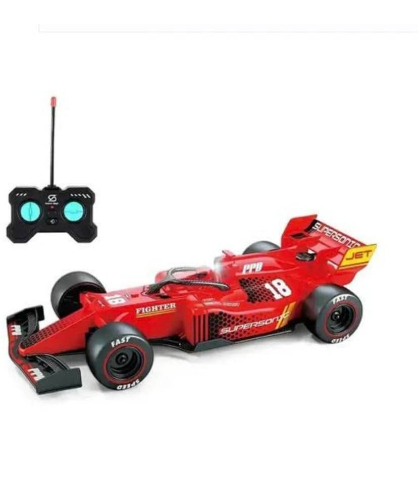 Red remote control car with remote for high-speed racing fun for kids