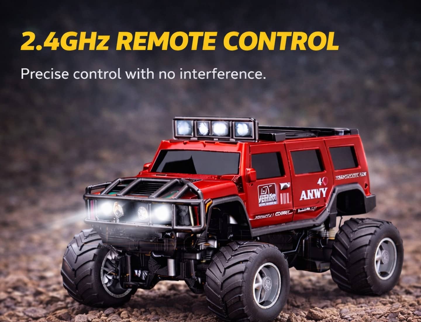 Red remote control car with remote, featuring precise control and lights, ideal for kids ages 5 and up