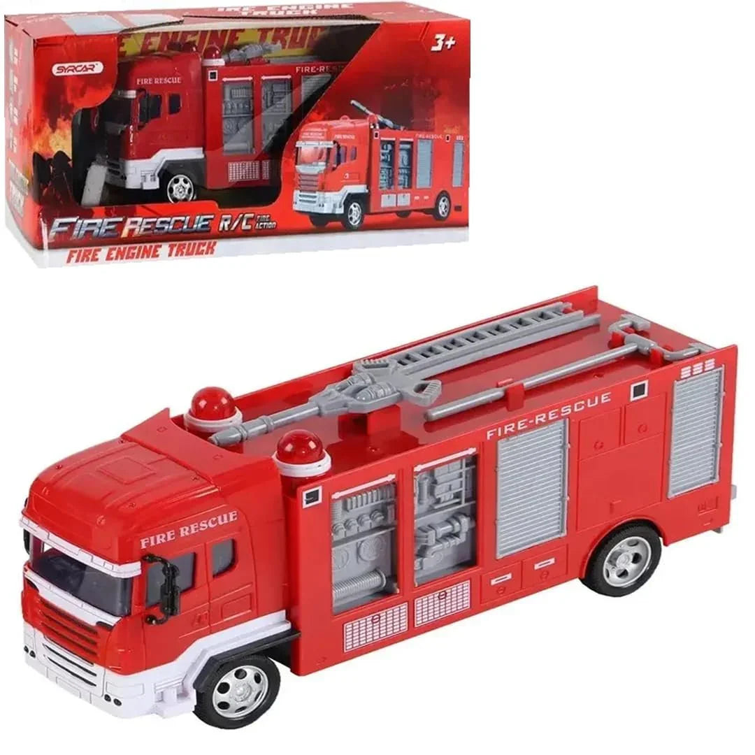 Red fire engine truck toy for kids ages 3 years and up, perfect for imaginative play with remote control desktop chrome