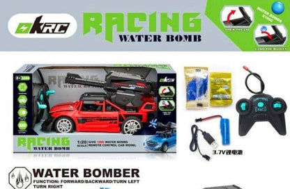 T-Rex remote control water bomb car toy in red with controller and water bombs set