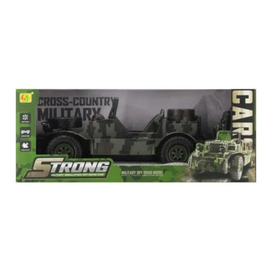 Kids Military Camouflage Jeep Toy with Big Off Road Tyres, Spare Wheel, Open Top Adventure Vehicle and Realistic Army Style Design