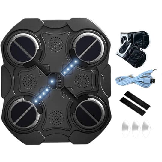 Black interactive flying drone toy set with remote and accessories for ages 8 and up