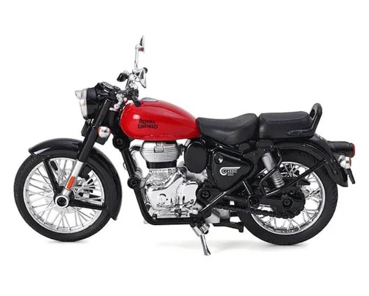 Royal Scale Model Enfield Motorcycle Toy – Pull Back Action, Detailed Miniature Replica for Collectors and Enthusiasts Classic 350 Bullet Bike DIY Motorcycle Scale Model 1:15 Interchangeable Fuel Tanks, Convertible Seats - T-Rex the toyland Sitamarhi