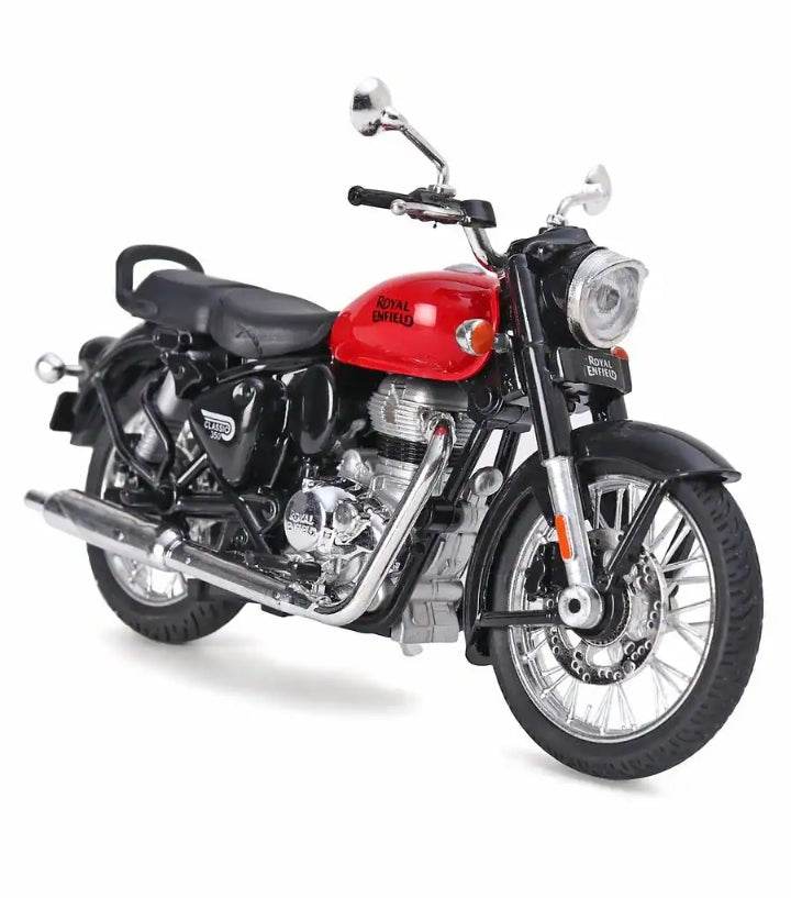 Royal Scale Model Enfield Motorcycle Toy – Pull Back Action, Detailed Miniature Replica for Collectors and Enthusiasts Classic 350 Bullet Bike DIY Motorcycle Scale Model 1:15 Interchangeable Fuel Tanks, Convertible Seats - T-Rex the toyland Sitamarhi