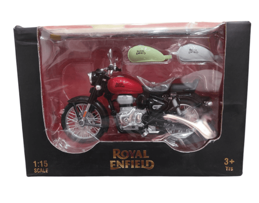 Royal Scale Model Enfield Motorcycle Toy – Pull Back Action, Detailed Miniature Replica for Collectors and Enthusiasts Classic 350 Bullet Bike DIY Motorcycle Scale Model 1:15 Interchangeable Fuel Tanks, Convertible Seats - T-Rex the toyland Sitamarhi