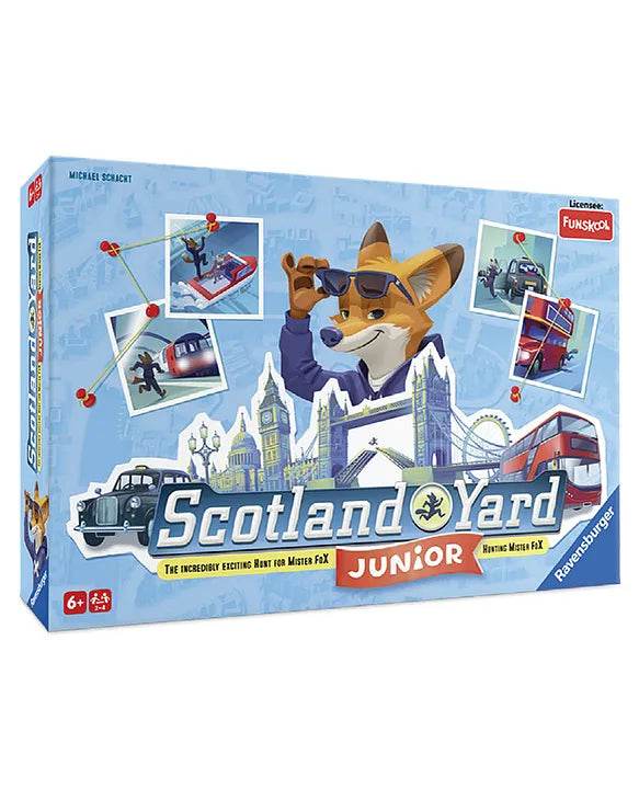 Scotland Yard Junior board game featuring a corgi detective for ages 6 and up