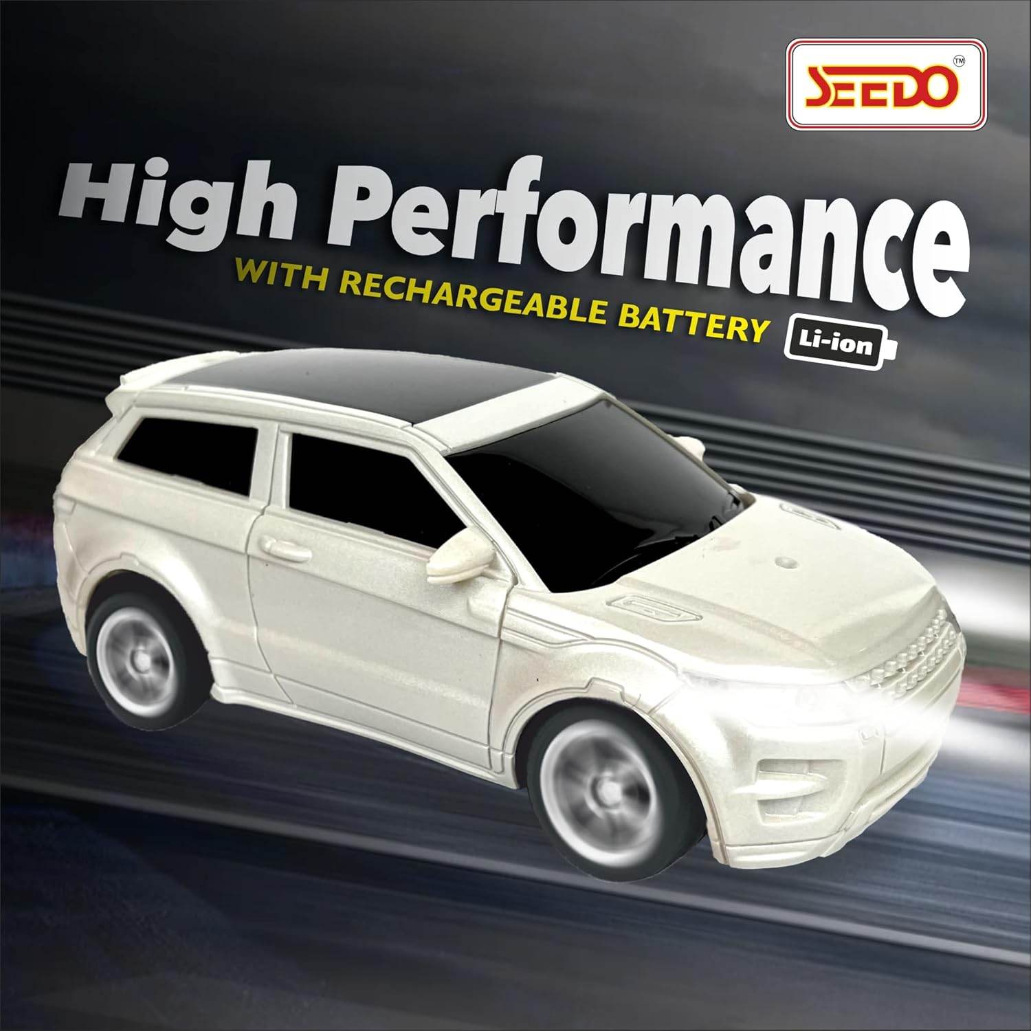White rechargeable remote control SUV car with high performance and lithium-ion battery