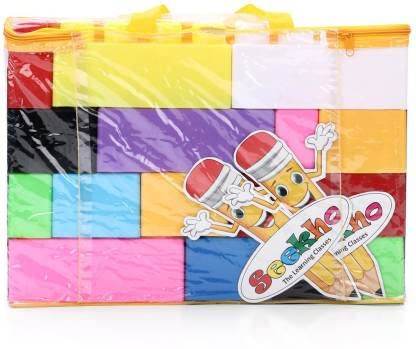 Colorful jumbo building blocks set in a clear plastic zip bag from T-Rex the toyland Sitamarhi