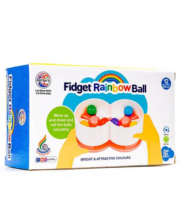 Rainbow ball sensory fidget toy for kids age 3 and up with colorful balls for tactile fun