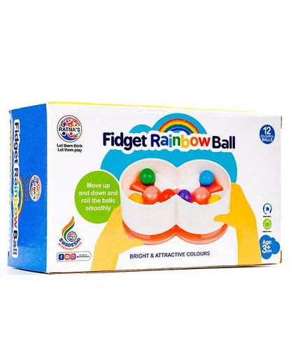 Rainbow ball sensory fidget toy for kids age 3 and up with colorful balls for tactile fun