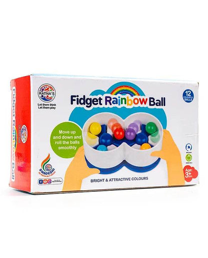 Colorful sensory fidget toy, Prem Ratan Rainbow Ball for ages 3 and up, rolls smoothly for interactive play